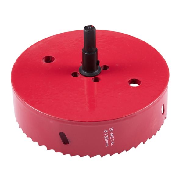 

new-6mm drill bit 130mm cutting diameter hole saw red for drilling wood