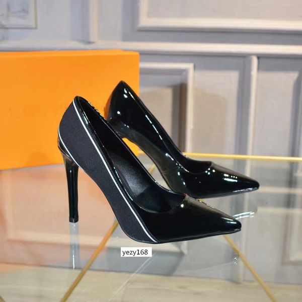 

designer women shoes red bottom high heels 10cm black red leather pointed toes pumps dress shoe us 6