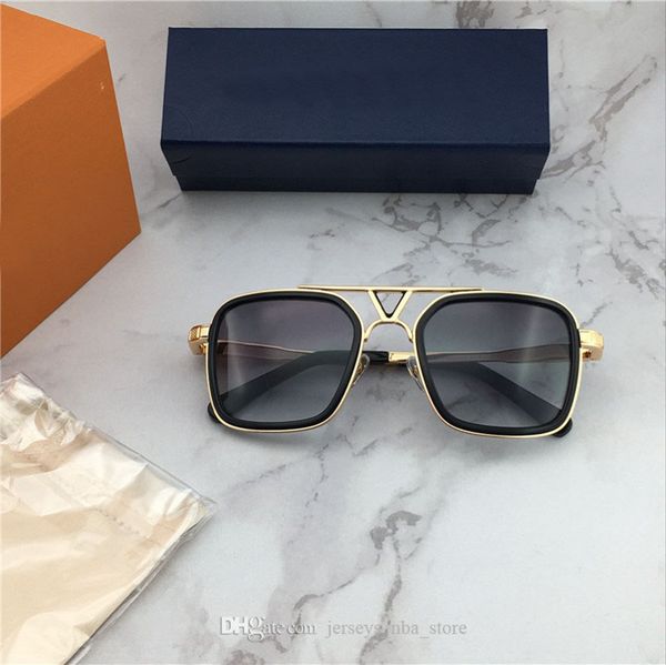 

the latest selling popular fashion designer sunglasses 0947 square plate frame anti-uv400 lens with original box, White;black