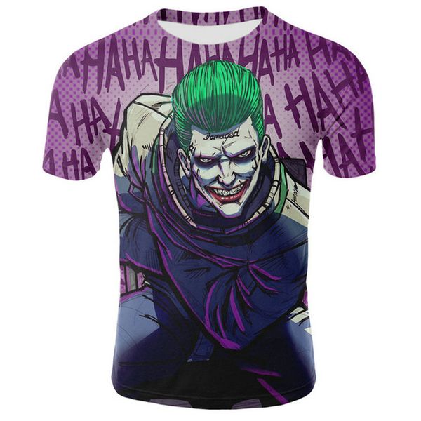 

3d clown t-shirt men anime tshirt hip hop 3d tee shirts streetwear mens clothes devil 3d printed t shirt graphic shirt ship, White;black