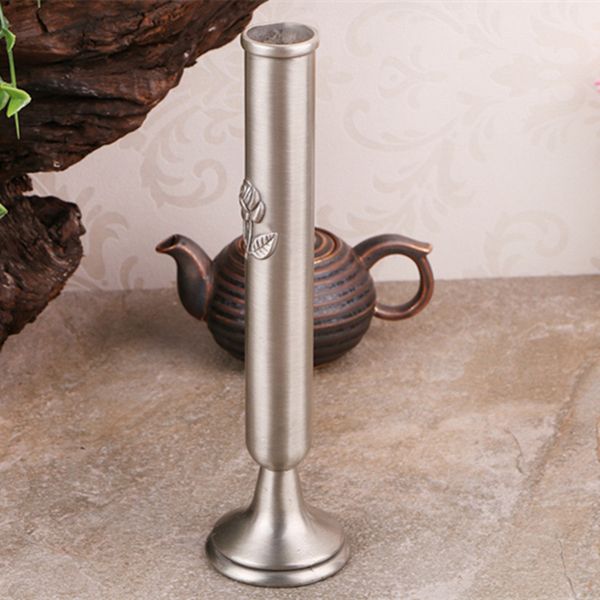

small size height 22.6cm vintage home decor metal flower vase tableart decoration home ornaments gift simple flower carved