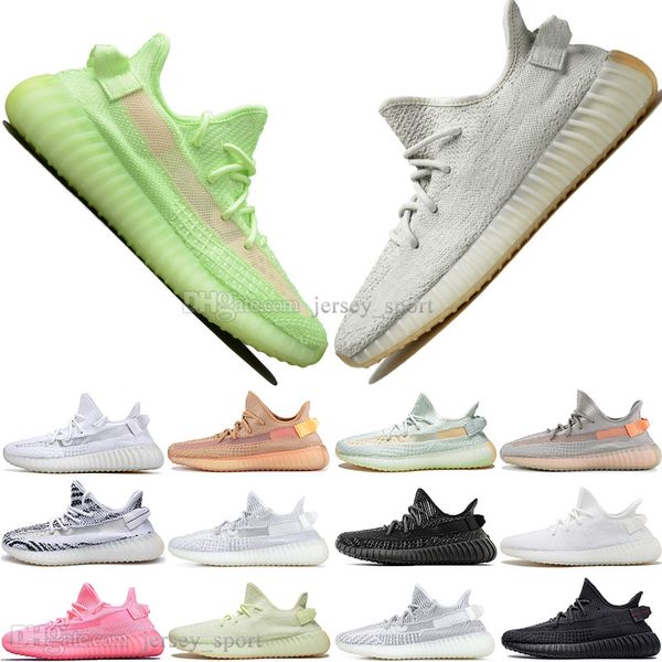 

wholesale kanye west clay v2 static reflective gid glow in the dark mens running shoes true form women men sports designer sneakers us 5-13, White;red