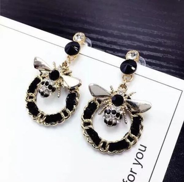 

горячие роскошные двойные серьги женщины известный дизайнер серьги стад партия свадебные украшения день святого валентина подарок аксессуары, Golden;silver