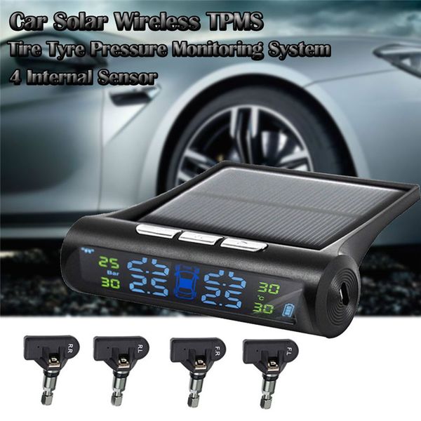 

kongyide tire pressure monitor car solar wireless tpms tire tyre pressure monitoring system + 4 internal sensor dropship m6