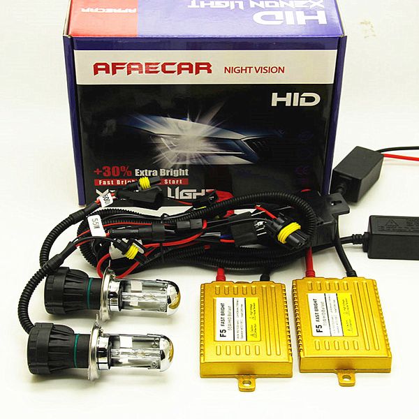 

afaecar 12v h4 hi lo beam h4-3 xenon hid kit 4300k 6000k 8000k