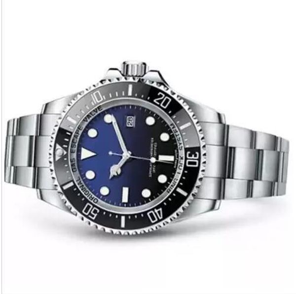 

mens watch deep ceramic bezel sea-dweller sapphire cystal stainless steel with glide lock clasp automatic mechanical mens watches, Slivery;brown