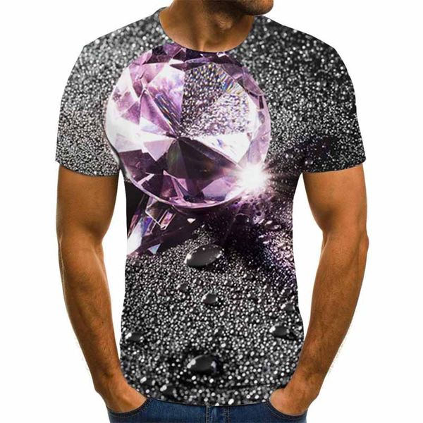 

selling 3d t-shirt diamond flower 3d t-shirt digital printing design fashion summer sports short sleeve top, White;black