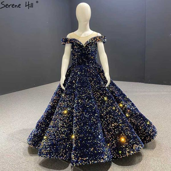 

indigo blue gold sparkle flower girl dress sleeveless stage costume first communion dresses for girls 2020 hta0041, Red;yellow