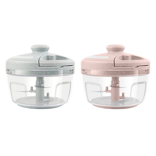 

manual chopper food processor with mixing 3pcs sharp blades vegetable fruit household multifunctional shredder anti-slip base