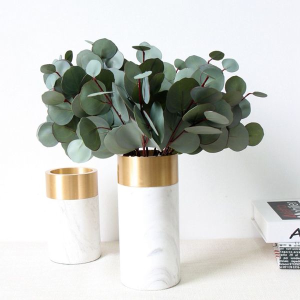 

green artificial leaves large eucalyptus leaf plants wall material decorative fake plants for shop garden party home decoration