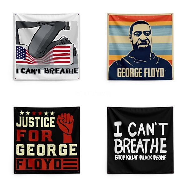 

justice for george floyd printing tapestry black lives matter household wall banner 150*150cm #qa32807