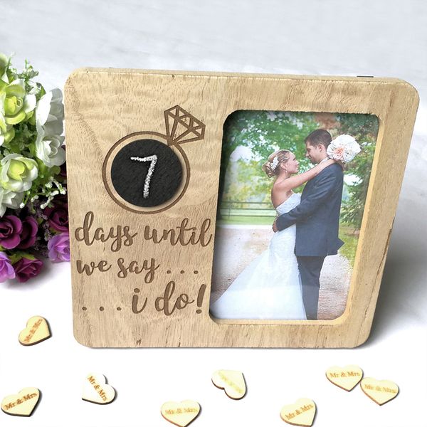 

engagement gifts wedding countdown wooden p retro wall decor country picture frame ornament blackboard love