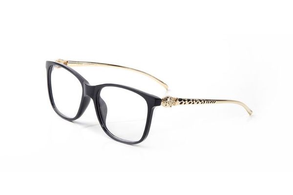 

women men leopard eyeglasses with brand designer sunglasses plain frames optical eyewear myopia glasses box fashion oculos panther usfe, White;black