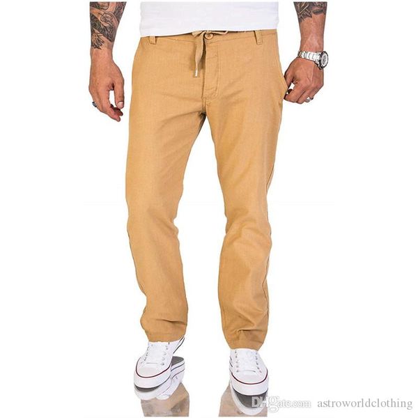 

designer mens cargo pants solid color drawstring loose mens trousers fashion sports male pants, Black