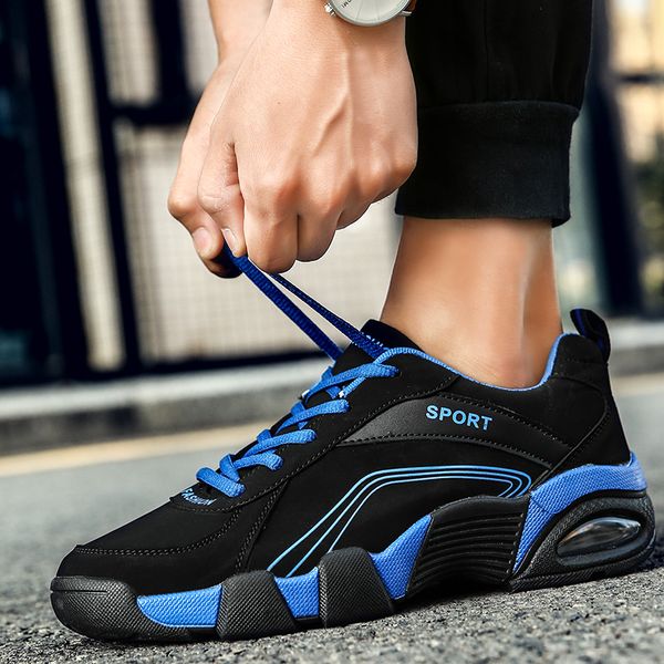 

baideng new listing air mesh sports shoes man 2019 cushioning breathable running shoes for men black/blue/red sneakers chaussure