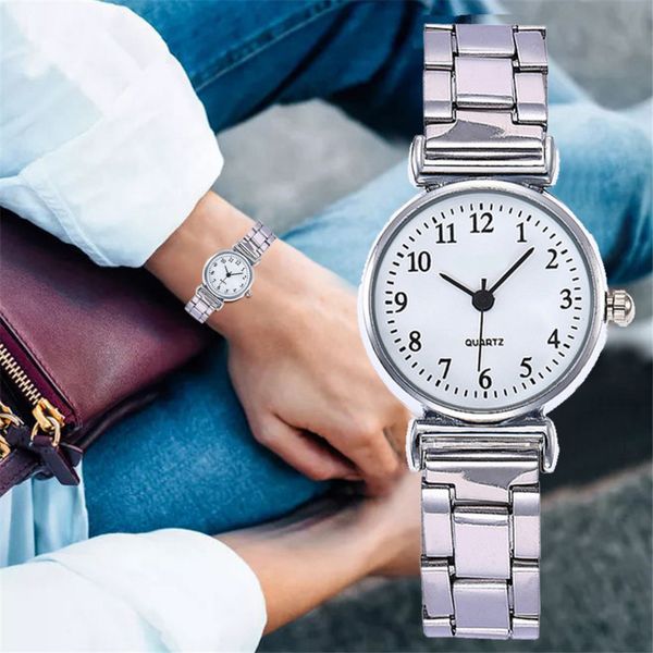 

stainless steel women watches fashion luxury bracelet watch gift clock small dial simple casua dress quartz ladies watch #w, Slivery;brown