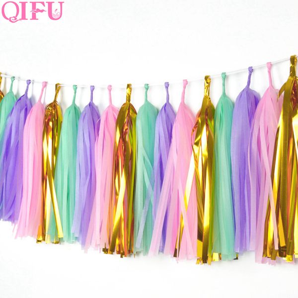 Qifu Wedding Decoration Tissue Paper Tassel Garland Balloon Ribbon