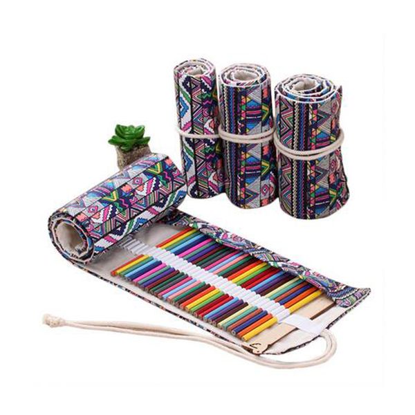 

xrhyy national style creative pencil case handmade simple pen holder pencil case 36/48/72/108 holes artist pouch holder