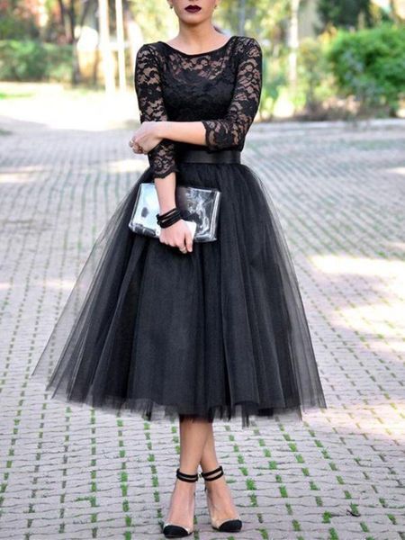 

party dresses black gown lace tulle lenght prom dress custom made, White;black