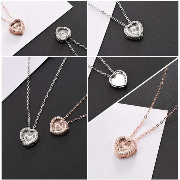 

925 silver new item phantom love heart clavicle chain female four-leaf clasp necklace