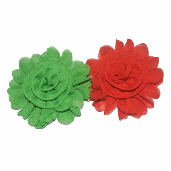 

25pcs/lot, 9cm cute artificial fabric rosette chiffon flowers headwear for girl 26 colors, Slivery;white