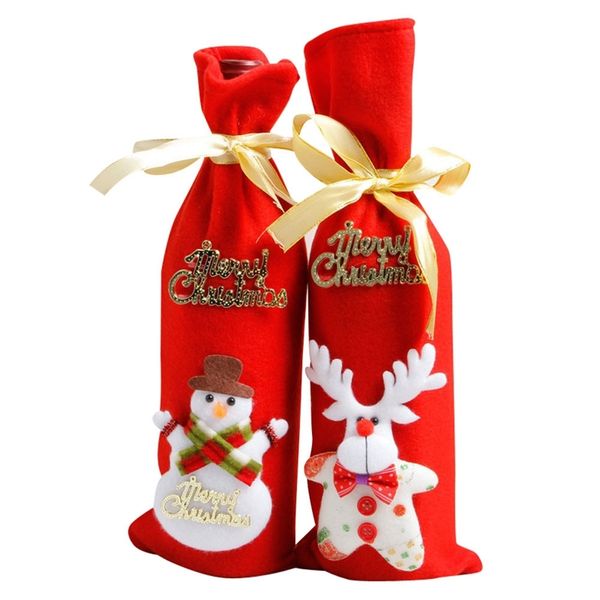 

4pc wine bottle cover bags xmas christmas decoration supplies home party santa claus christmas tableware ornament gift other household clean