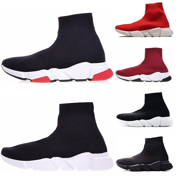 

Wholesale mens women Running Shoes Triple Black white red blue Sock Boots mens Sports Sneakers women trainer runners size 36-45