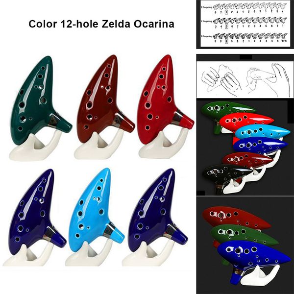 

new ocarina 12 holes zelda ac key ceramic musical instrument gift professional for beginner