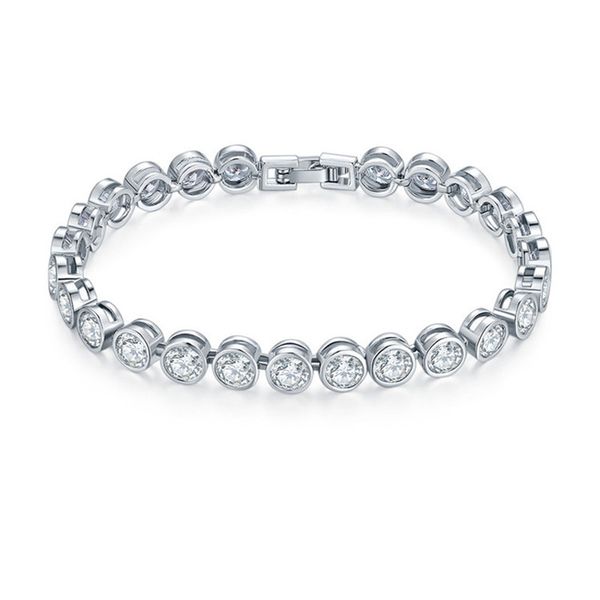 

fashion brands designer round cut cz stone bracelet for women classical tennis bracelet & bangle jewelery gift, Black