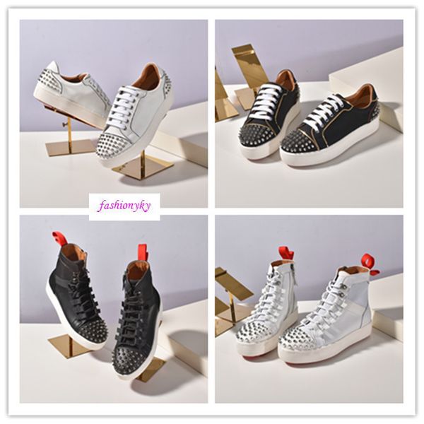 

new latest bottom sneakers sock donna flats with krystal spikes, red sole sneakers for men women on the go size 35, Black