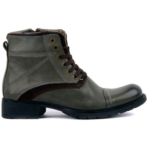 

sail lakers-зеленые кожаные мужские сапоги на молнии, Black