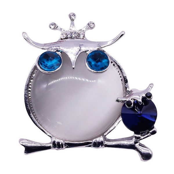 

lovely an crown owl alloy accessories ornaments man woman suit joker loose coat pin brooch brooch, Gray