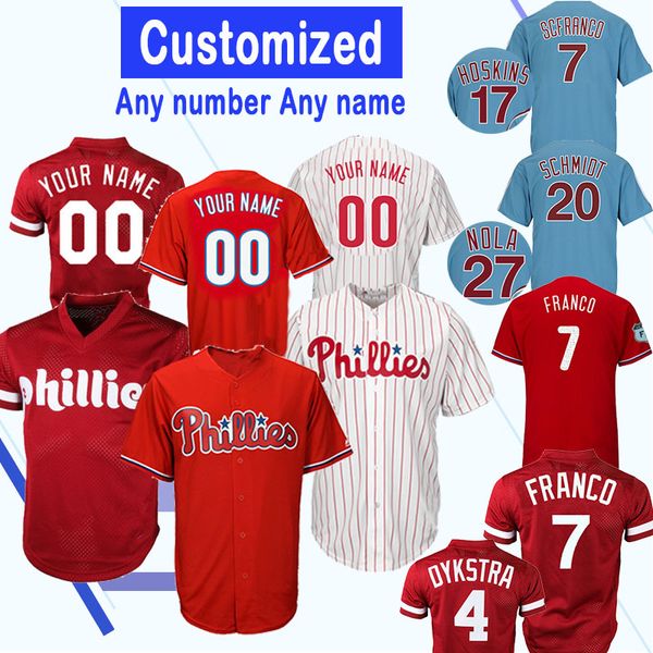 

Philadelphias Customized Phillies 3 Bryce 23 Aaron Altherr 7 Maikel Franco 10 Darren Daulton 99 Mitch Williams any number any name