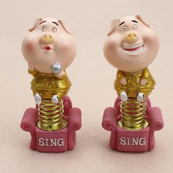 

car ornament cartoon pig spring toy cartoon shakes the head decoration automobiles interior dashboard decoration accessory gift