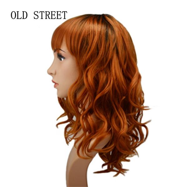 

ombre long wig synthetic hair wavy wigs for women glueless natural hair wigs cosplay for female daily party, Black
