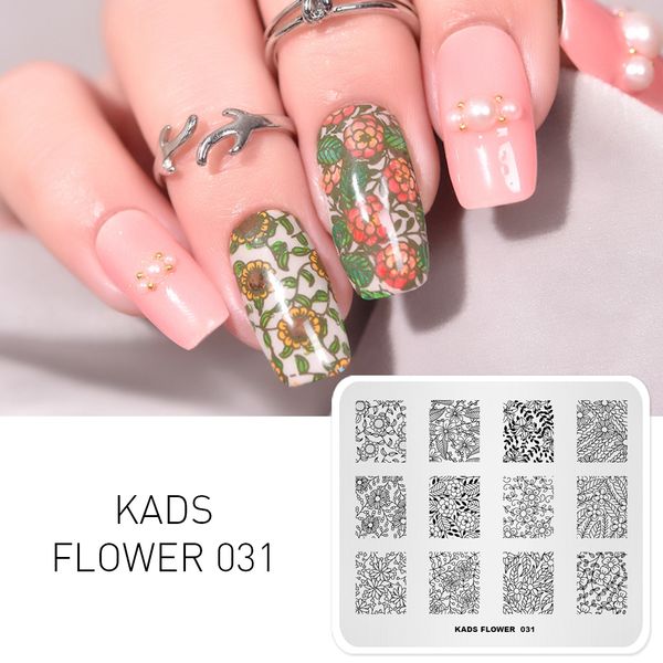 

1pc beauty flower design template nail art stencil beauty nail art stamping plate stencil nail polish printing tool una, Black