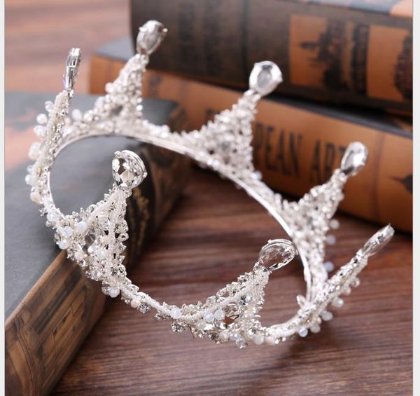 

alloy diamond crown bride crown headdress with crown hairdress, Slivery;golden