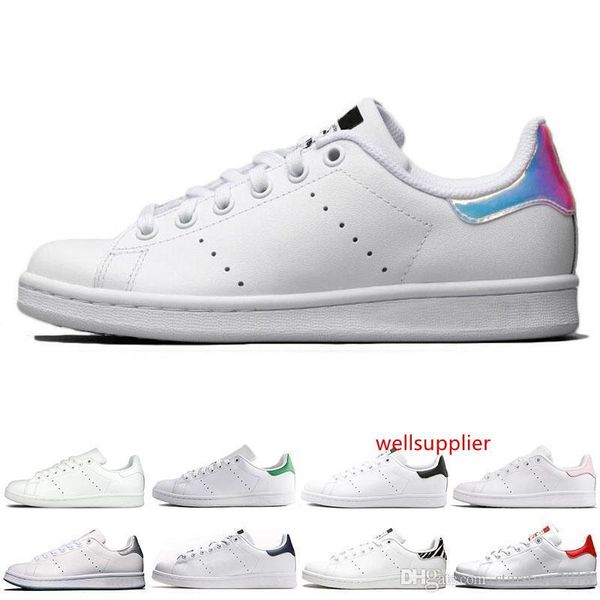 

smith rushed men women stan shoes black white red blue silver pink smith sneakers casual shoes leathe size 36-44