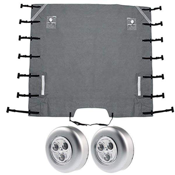 

caravan front towing cover,universal caravan protector covers accessories with 2 led lights for rv motorhome