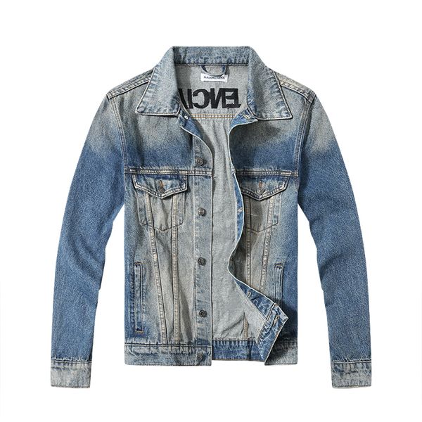 

criminal fashion coat velvet long sleeve denim loose button warm casual coat lapel single row button denim jacket #c2, Gray