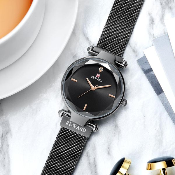

reward female watch flower glass mesh belt ladies watch quartz net red for women waterproof simple and stylish female, Slivery;brown