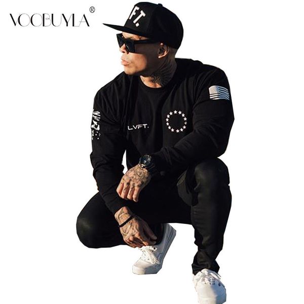 

men's long sleeve running men designer running t-shirts fit tees sport men fitness gym t shirts o neck traning sweatshirt, Black;blue