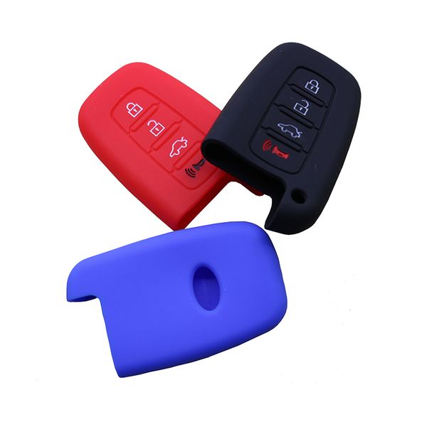 

4 buttons silicon rubber car key shell cover case for ix35 new sonata santa fe ix45