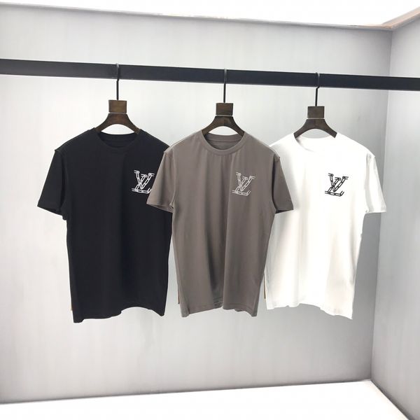 

2020ss весной и летом новый высококачественный хлопок печати короткий рукав круглый панель шеи футболку размер -l-xl-xxl-xxxl рубашка тройн, White;black