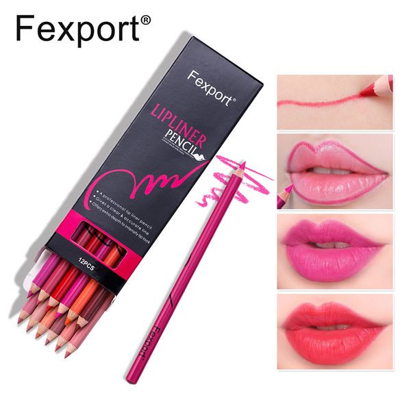 

fexpoet 12 nude color lip pencils matte lipliner pencil lots waterproof makeup lips matte lipstick lip liner f6109