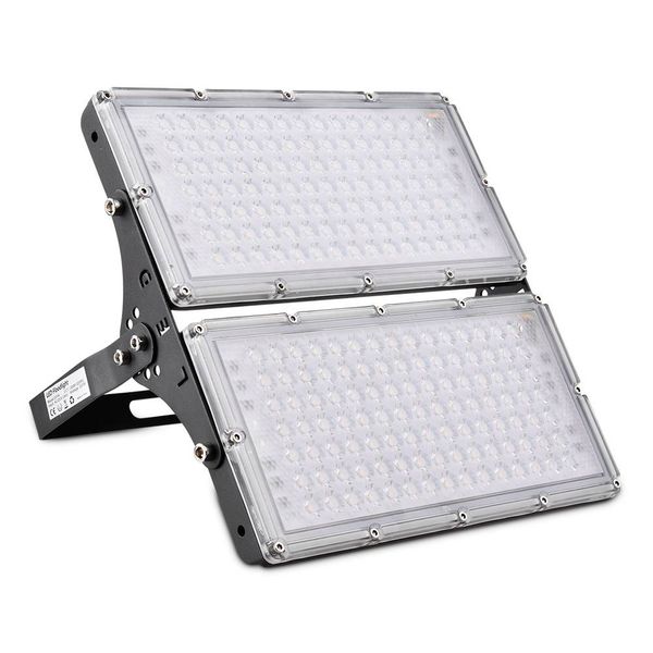 

led floodlight ip65 waterproof outdoor security lights 3000k 200w two module flood light super bright spotlight landscape lighting