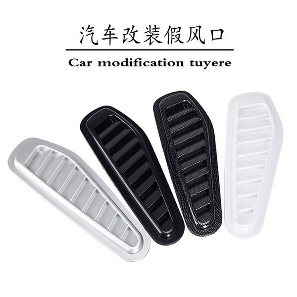 Black Car Air Intake Hood Side Cover Badge Flow Vent Fender Decoration Sticker
