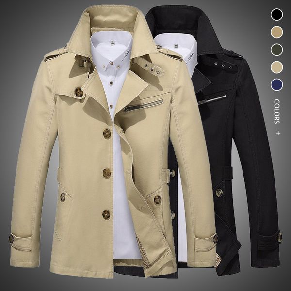 

men's jackets 2021 mens autumn business casual jacket male outdoor long lapel windbreaker lightweight trench coat brand clothing, Black;brown