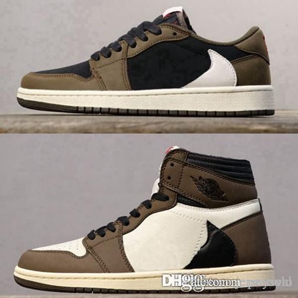 

low high og 1 travis scotts x cactus jack suede dark mocha ts sp 3m mens basketball shoes 1s athletic sports baskets sneakers