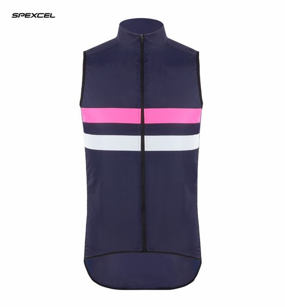 

spexcel 2017 new cut navy pink high visibility reflective lightweight cycling gilet windproof water repellent vest, Black